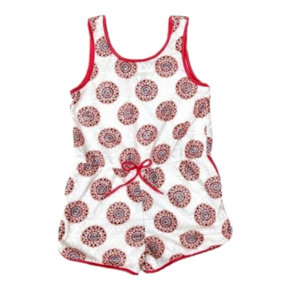 NEW Paper Doll Girls Floral Medallion Sleeveless Romper Ivory Sizes 8 14 16